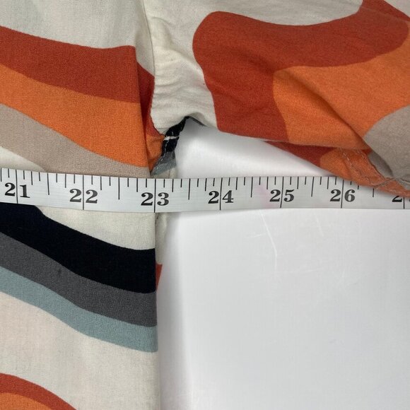 ZARA Retro 70s Psychedelic Print Shirt Large Orange Black Camp Collar - Picture 6 of 10